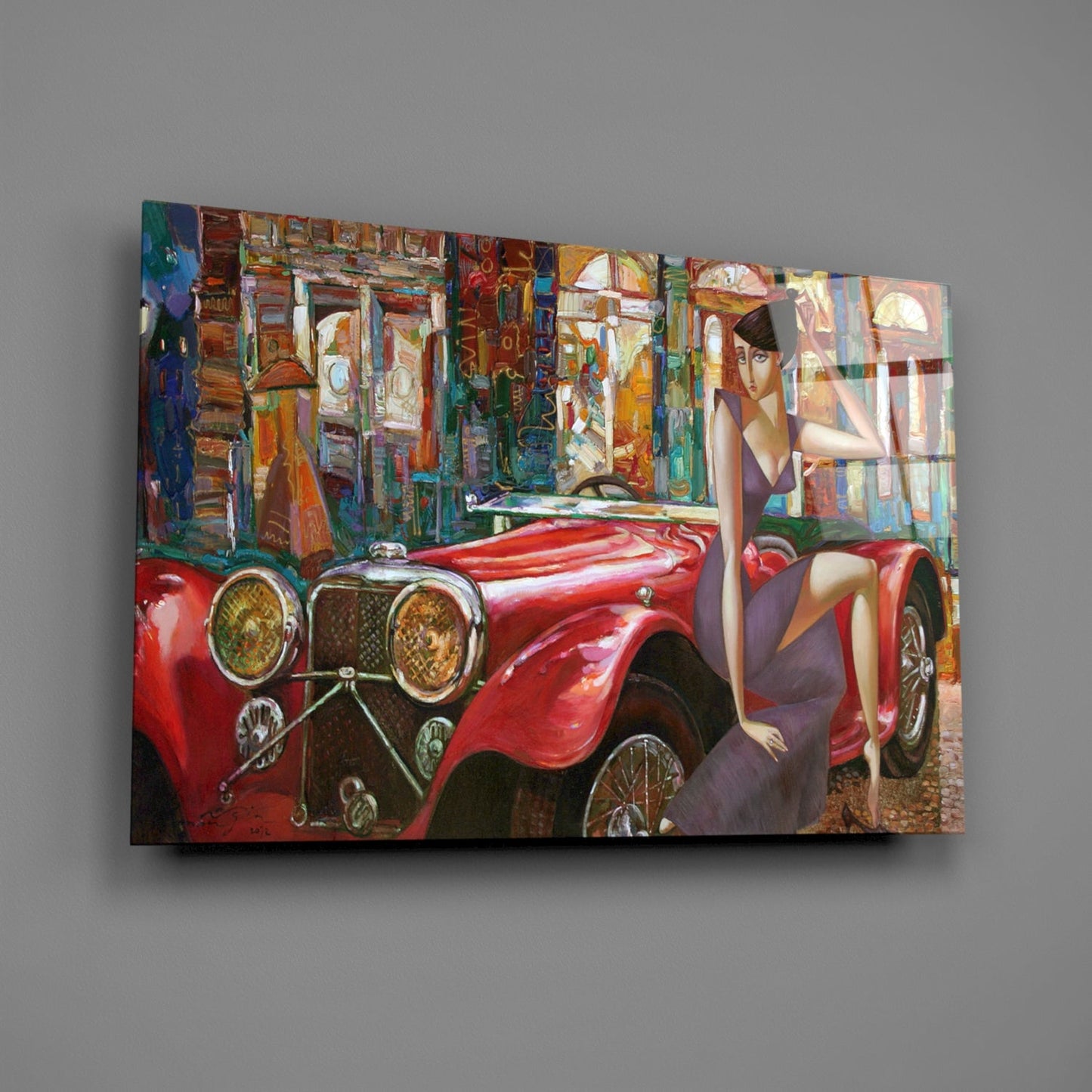 Art Deco Car Glass Wall Art