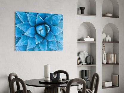 Blue Agave Succulent Glass Wall Art