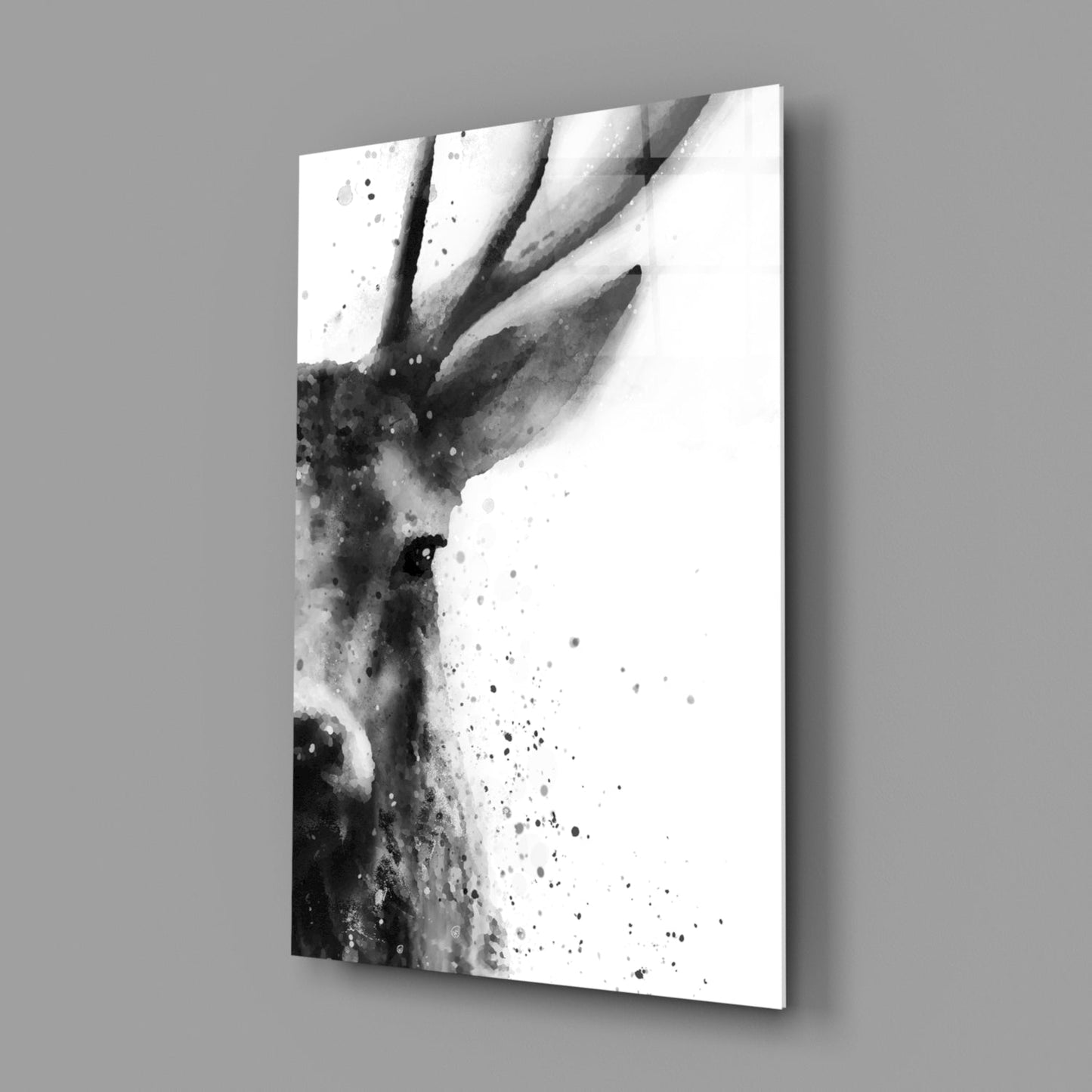 Deer Glass Wall Art Watercolor Stag Print