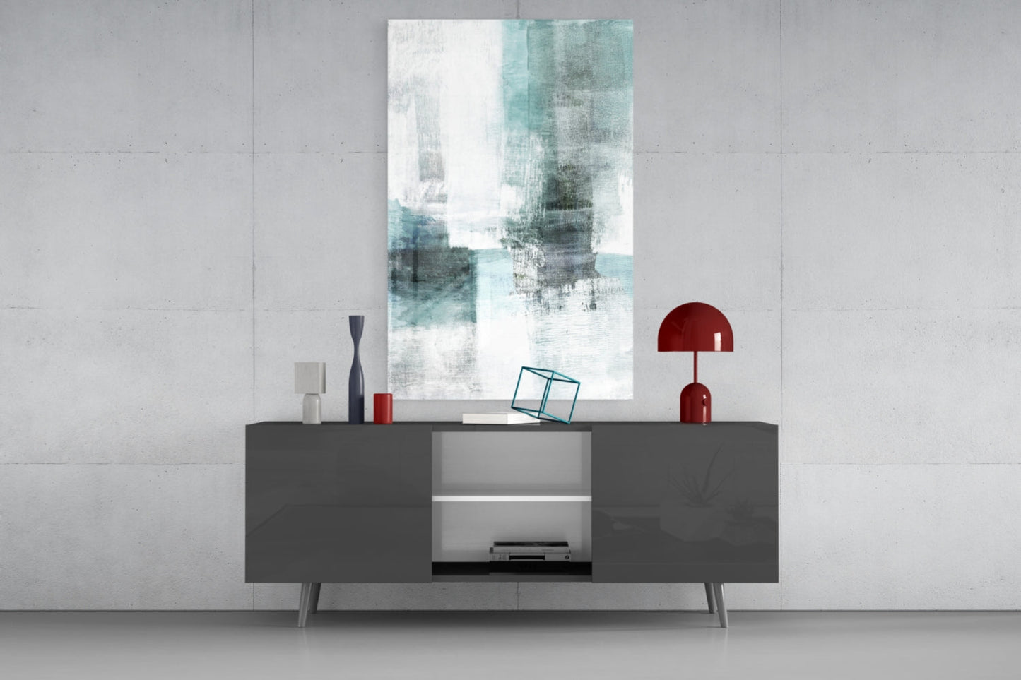 Misty Blue Color Field Glass Wall Art