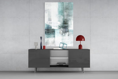 Misty Blue Color Field Glass Wall Art