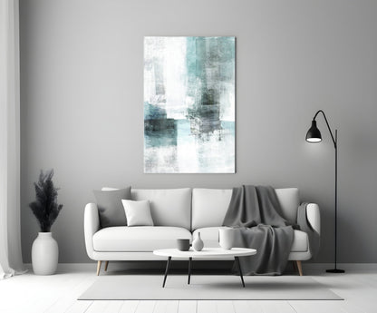 Misty Blue Color Field Glass Wall Art