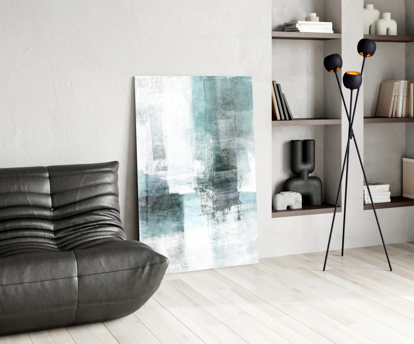 Misty Blue Color Field Glass Wall Art