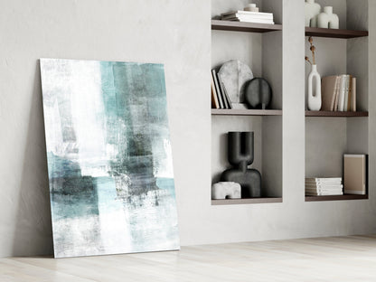 Misty Blue Color Field Glass Wall Art
