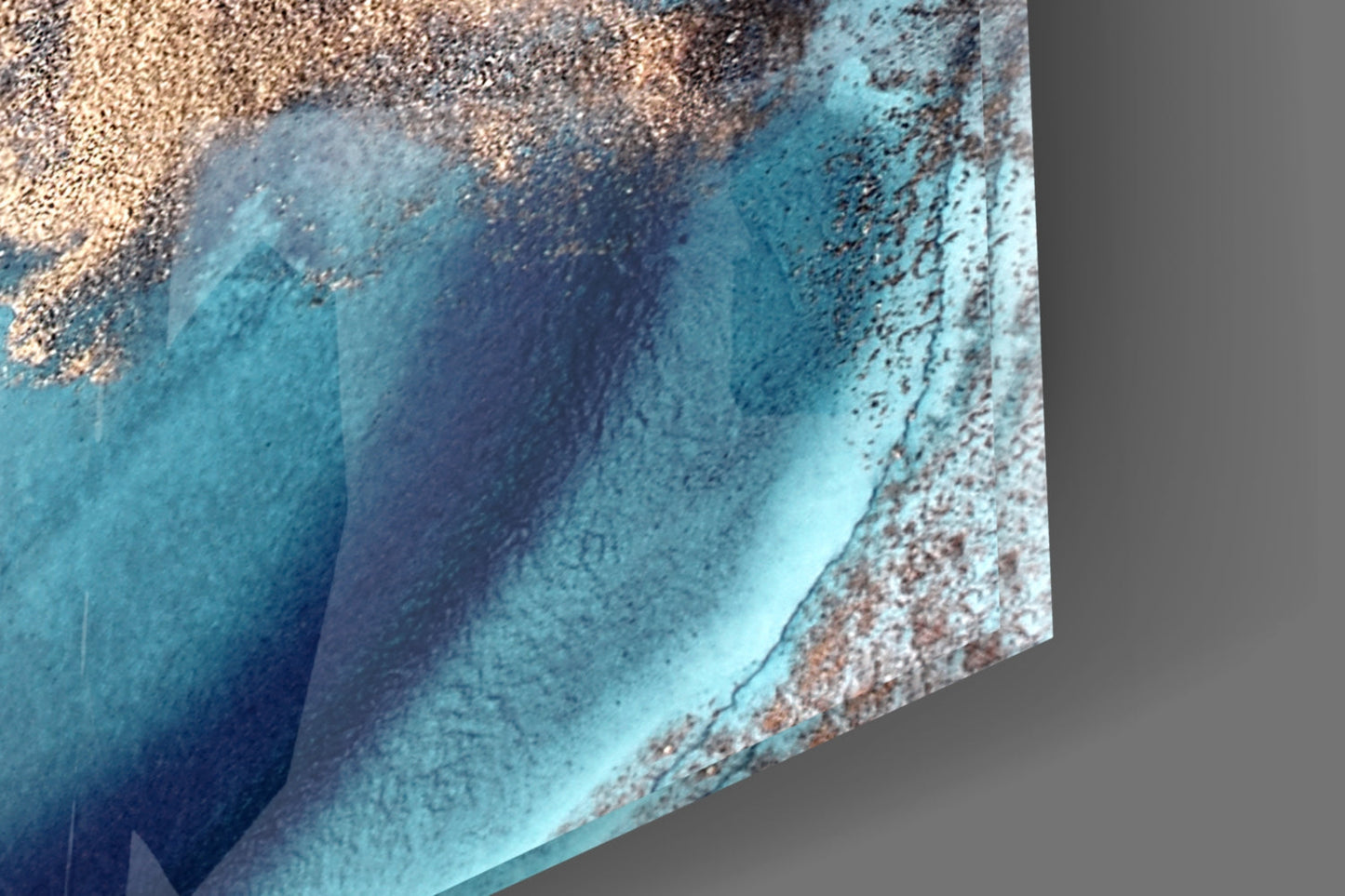 Rose Gold Ink Abstract Glass Wall Art