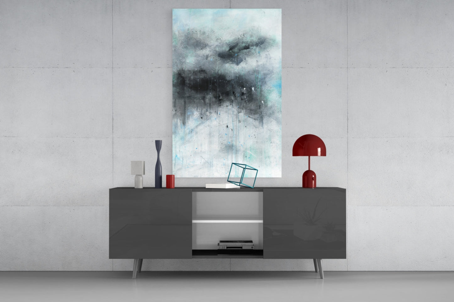 Storm Cloud Abstract Glass Wall Art