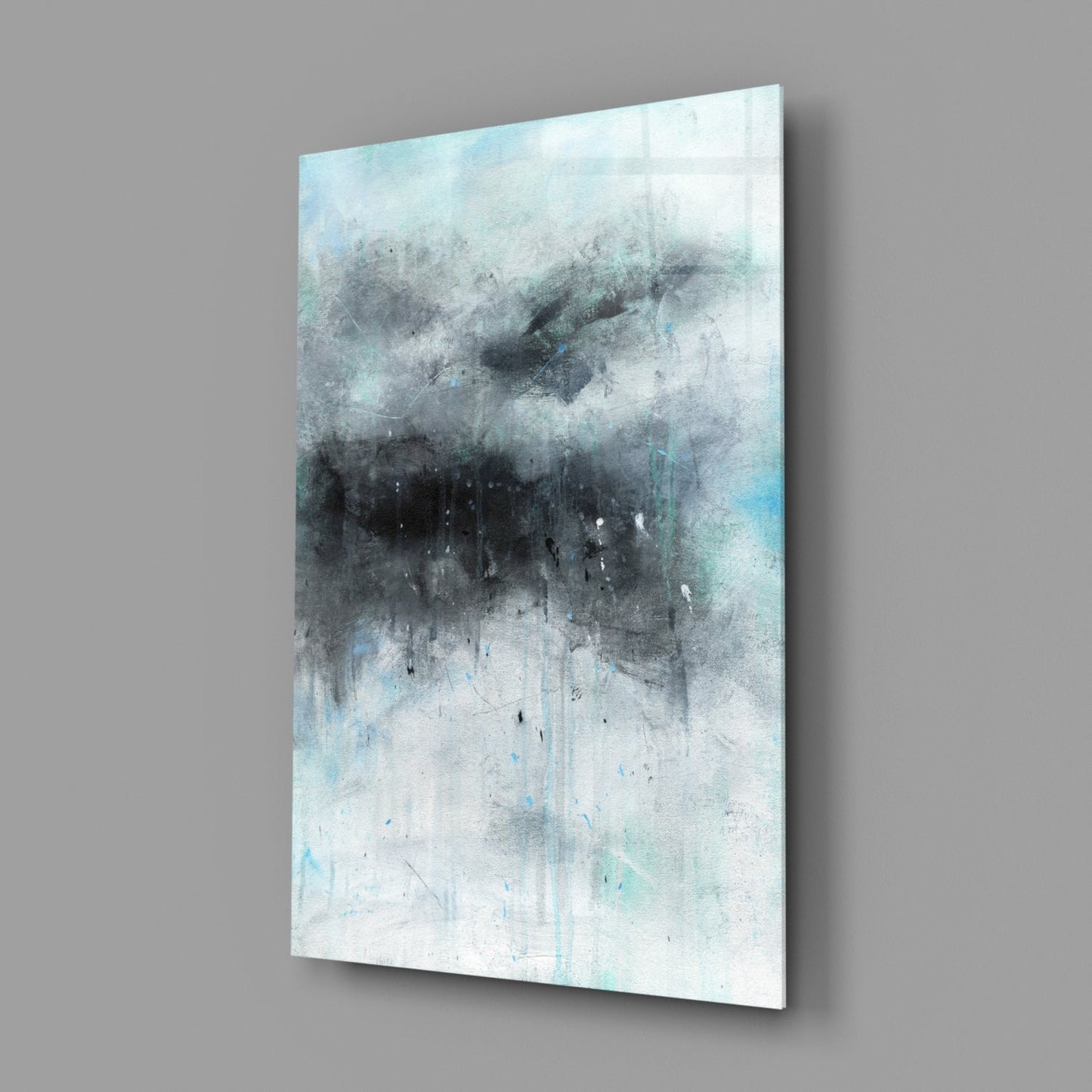 Storm Cloud Abstract Glass Wall Art
