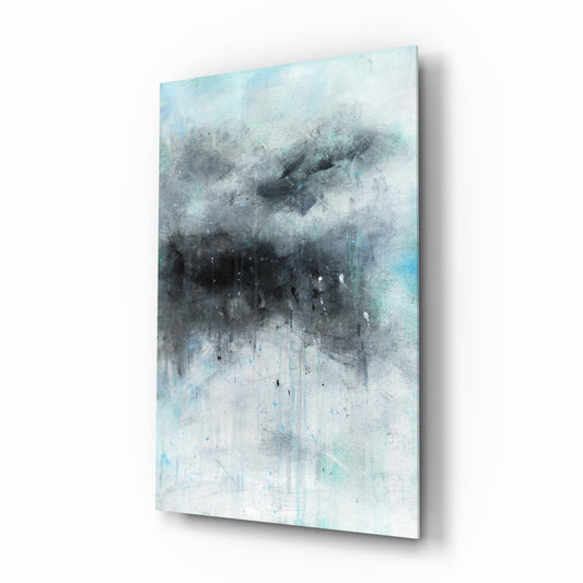 Storm Cloud abstract glass wall art panel