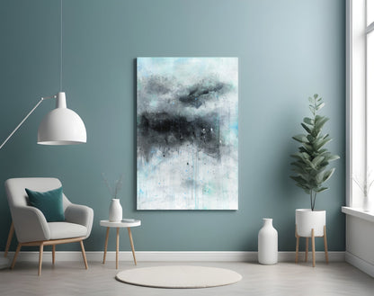 Storm Cloud Abstract Glass Wall Art