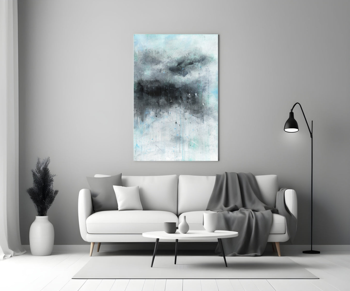 Storm Cloud Abstract Glass Wall Art