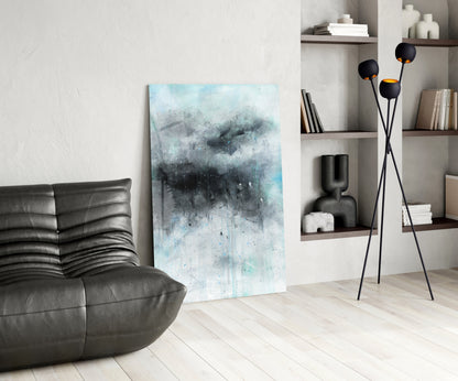 Storm Cloud Abstract Glass Wall Art