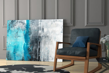 Turquoise Color Block Glass Wall Art