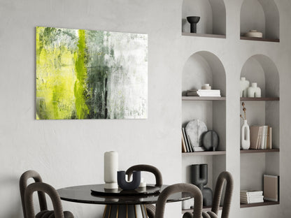 Lime Color Block Glass Wall Art