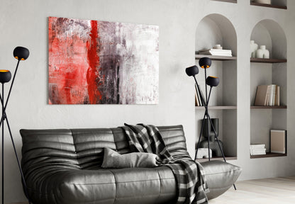 Crimson Color Block Glass Wall Art