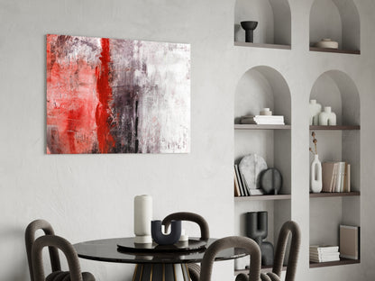 Crimson Color Block Glass Wall Art