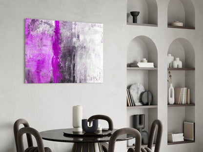 Magenta Violet Color Block Glass Wall Art