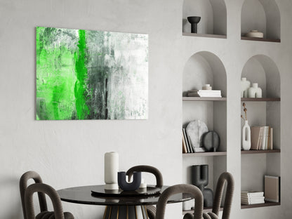 Spring Green Color Block Glass Wall Art