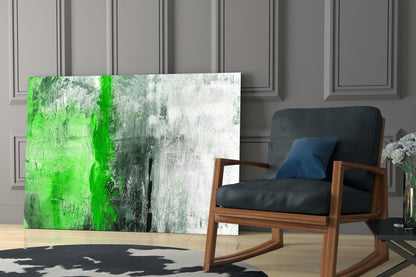 Spring Green Color Block Glass Wall Art