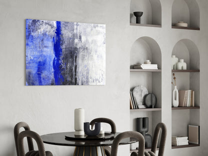 Cobalt Drift Abstract Glass Wall Art