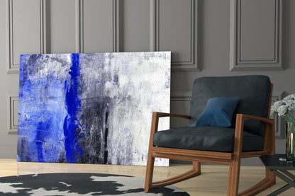 Cobalt Drift Abstract Glass Wall Art