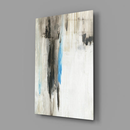 Charcoal Column Abstract Glass Wall Art
