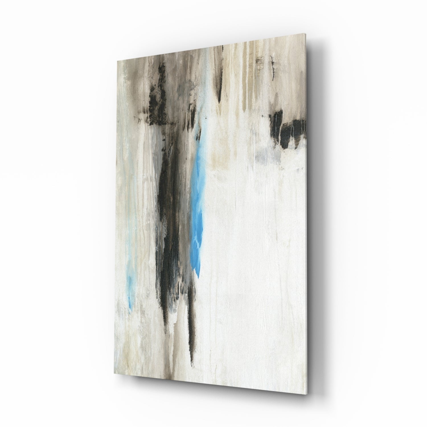 Charcoal Column abstract glass wall art panel