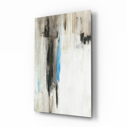 Charcoal Column abstract glass wall art panel