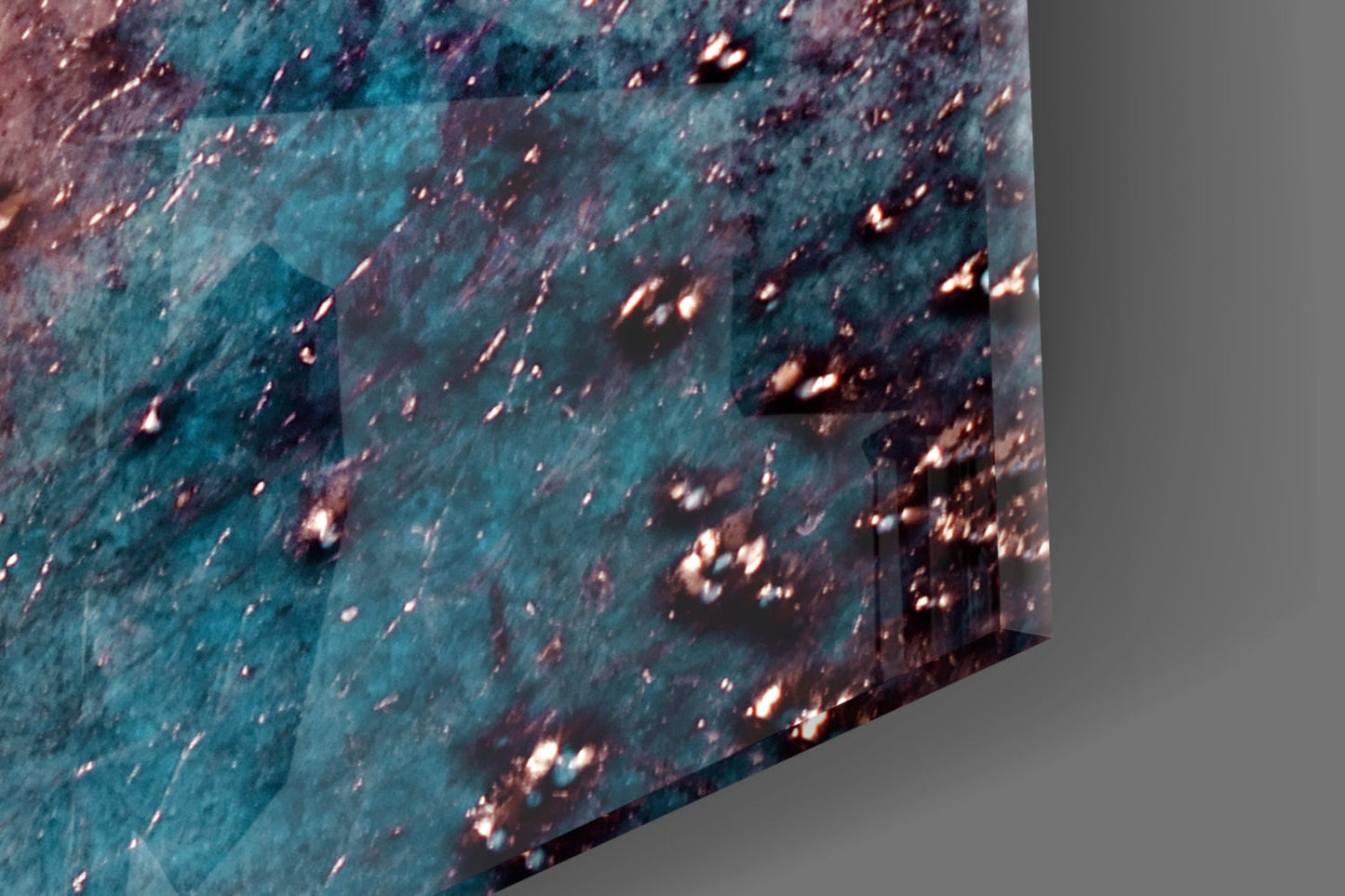 Rose Copper Geode Glass Wall Art