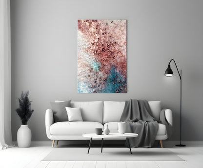 Rose Copper Geode Glass Wall Art