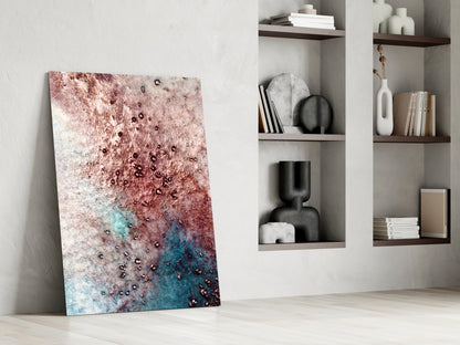 Rose Copper Geode Glass Wall Art