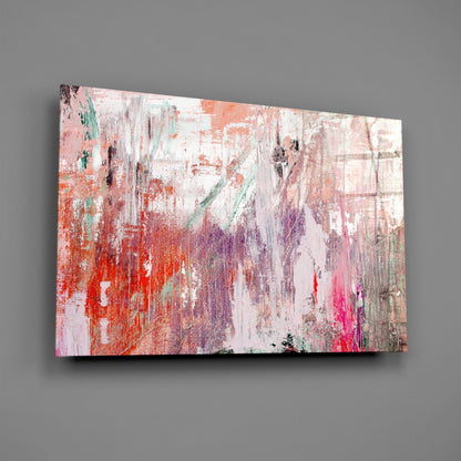 Coral Lavender Abstract Glass Wall Art