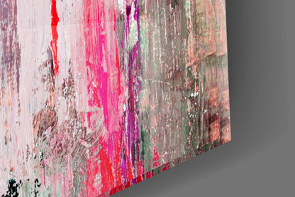 Coral Lavender Abstract Glass Wall Art