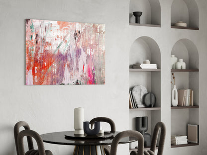 Coral Lavender Abstract Glass Wall Art
