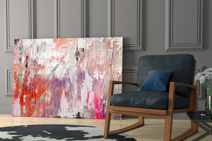 Coral Lavender Abstract Glass Wall Art