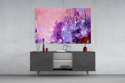 Violet Jewel Abstract Glass Wall Art