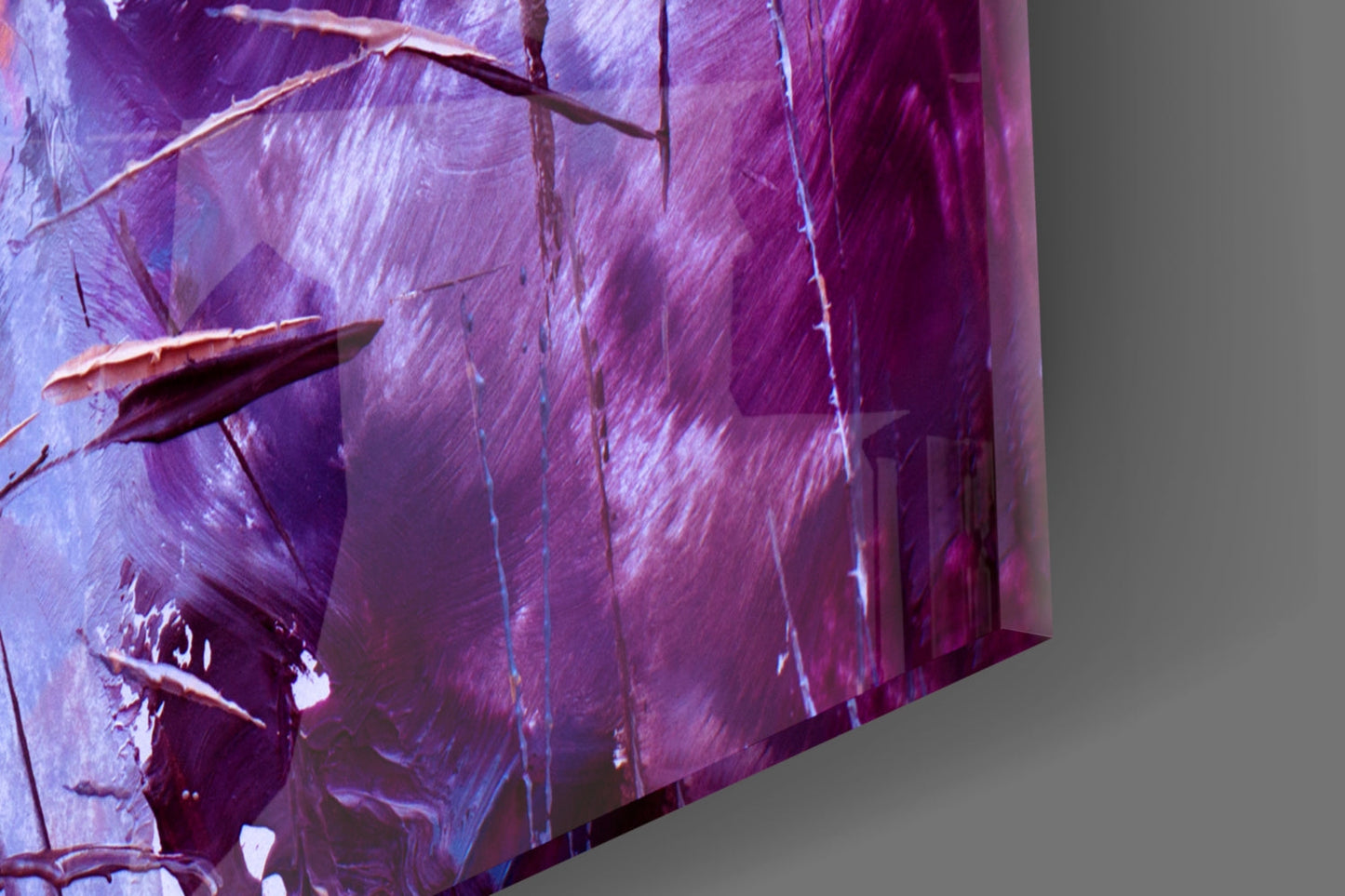 Violet Jewel Abstract Glass Wall Art