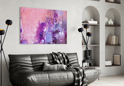 Violet Jewel Abstract Glass Wall Art