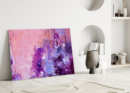 Violet Jewel Abstract Glass Wall Art