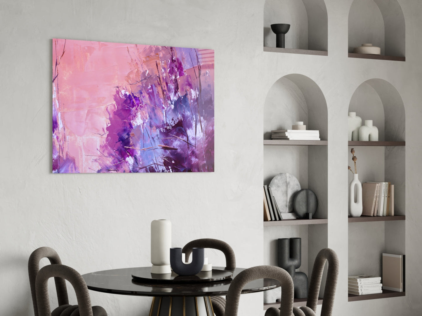 Violet Jewel Abstract Glass Wall Art