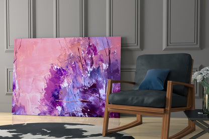 Violet Jewel Abstract Glass Wall Art