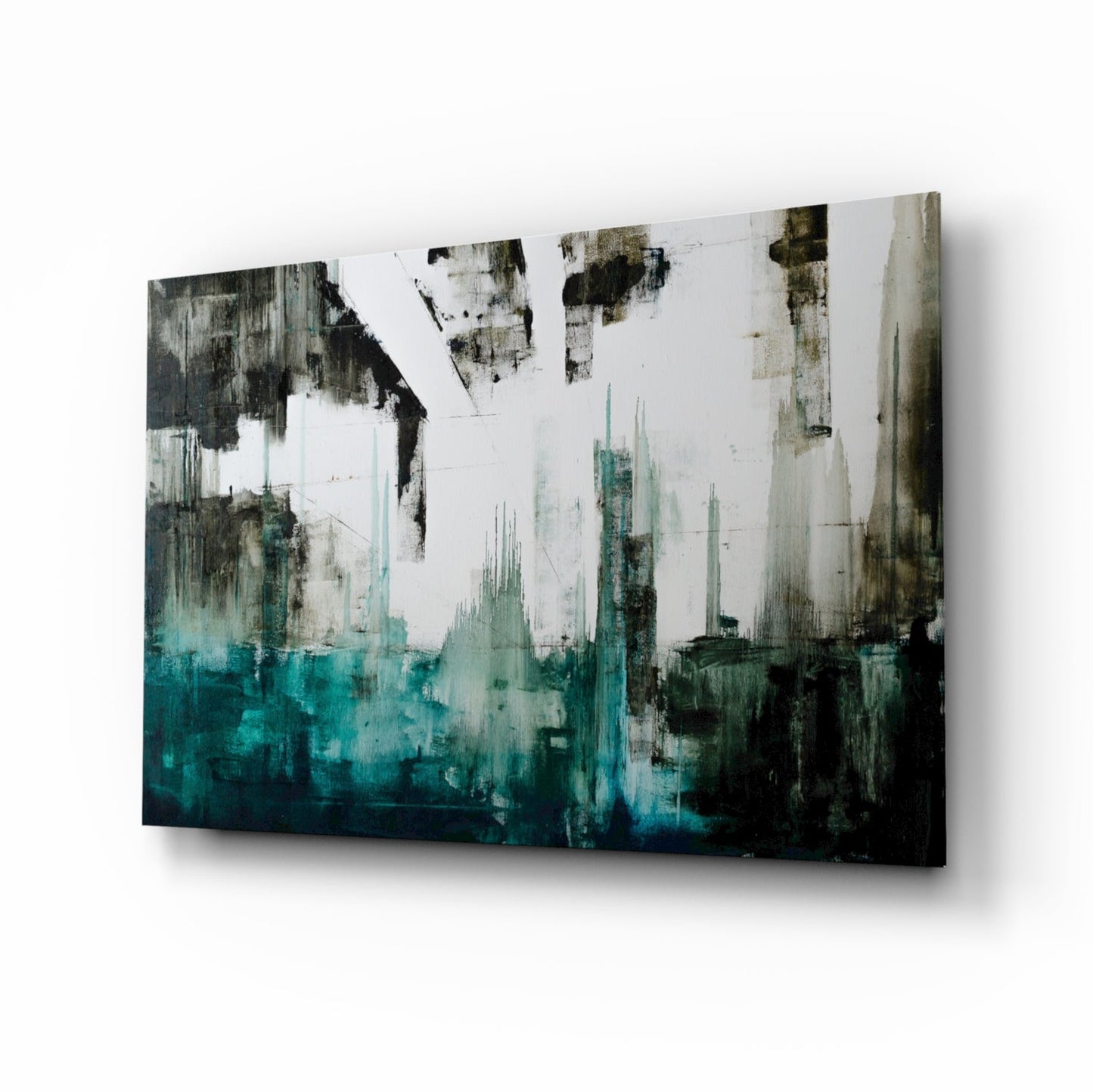 Skyline Drip abstract glass wall art panel
