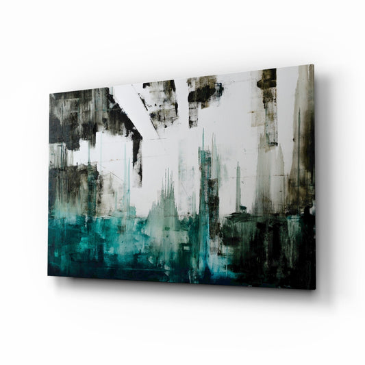 Skyline Drip abstract glass wall art panel