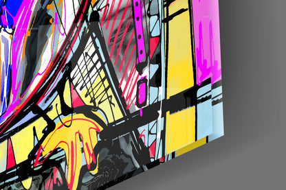 Graffiti Owl Glass Wall Art