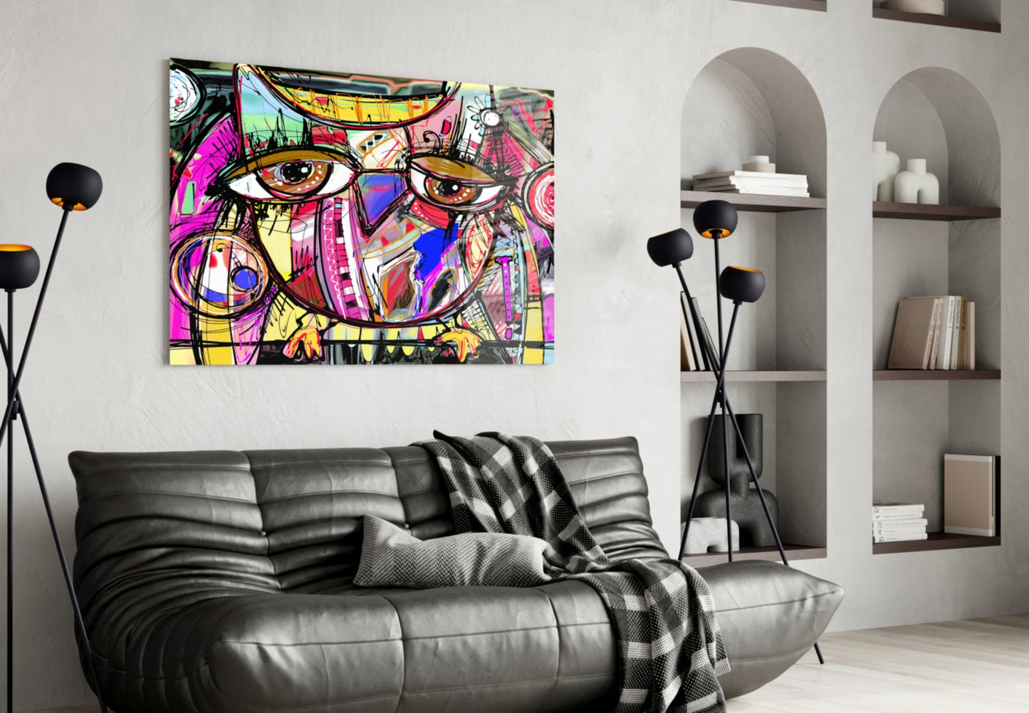 Graffiti Owl Glass Wall Art