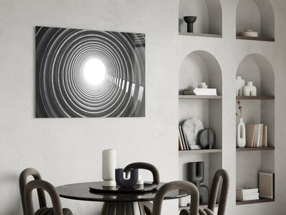 Concentric Ring Tunnel Glass Wall Art