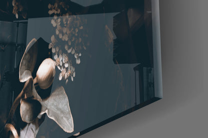 Dark Floral Bouquet Glass Wall Art