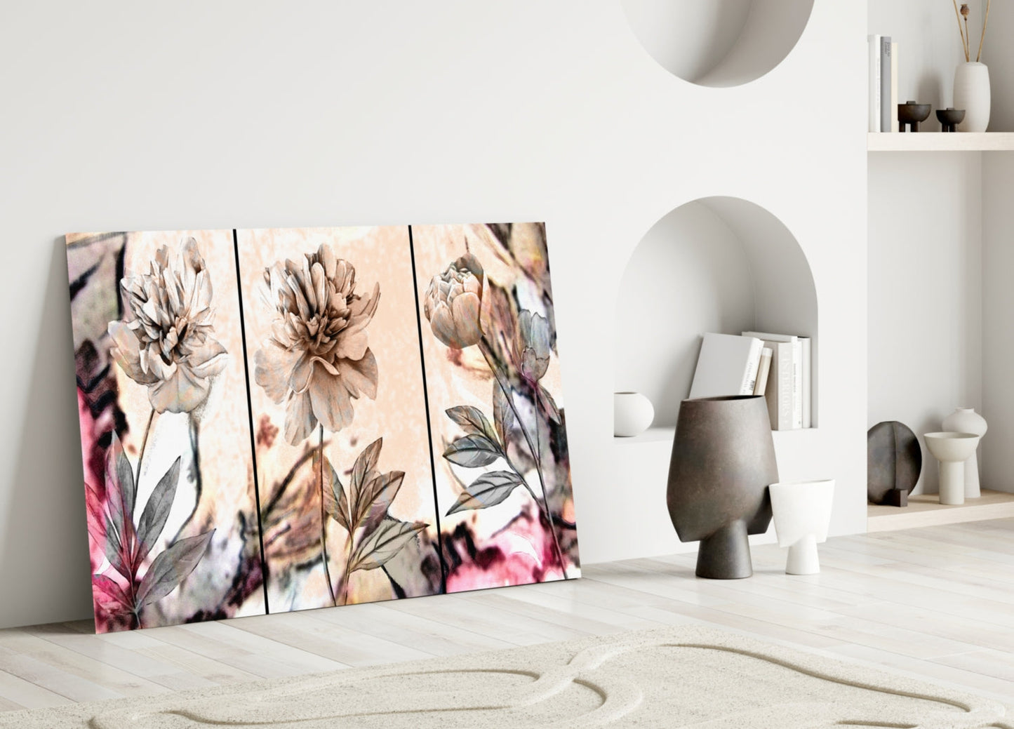 Pastel Peony Glass Wall Art