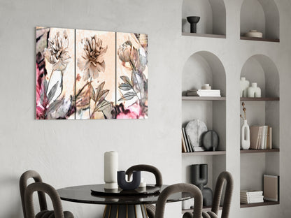 Pastel Peony Glass Wall Art