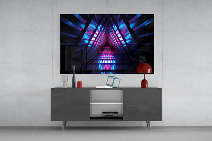 Neon Tunnel Glass Wall Art
