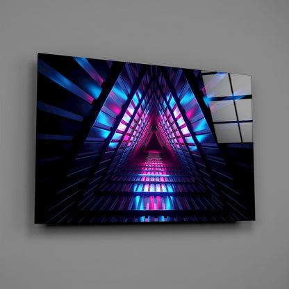Neon Tunnel Glass Wall Art